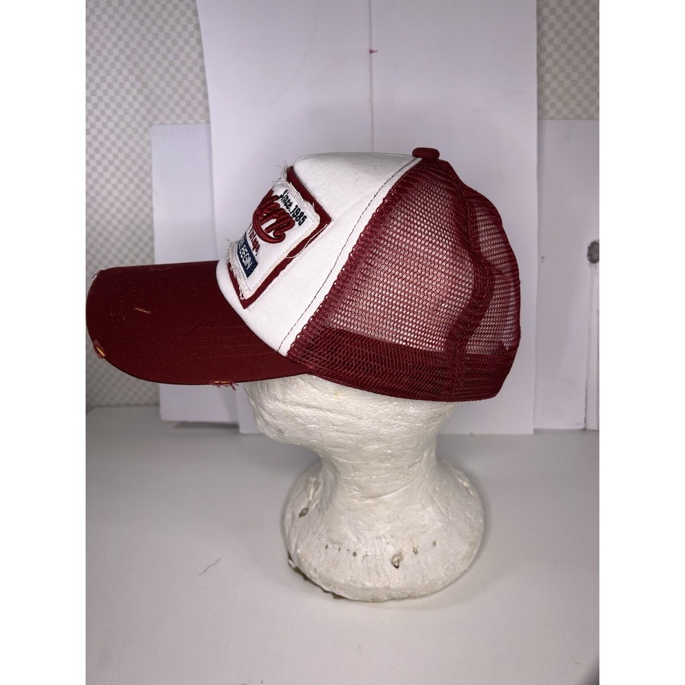 Western New York Vintage Maroon/White Trucker Hat Cap Distressed Snapback - Picture 11 of 16